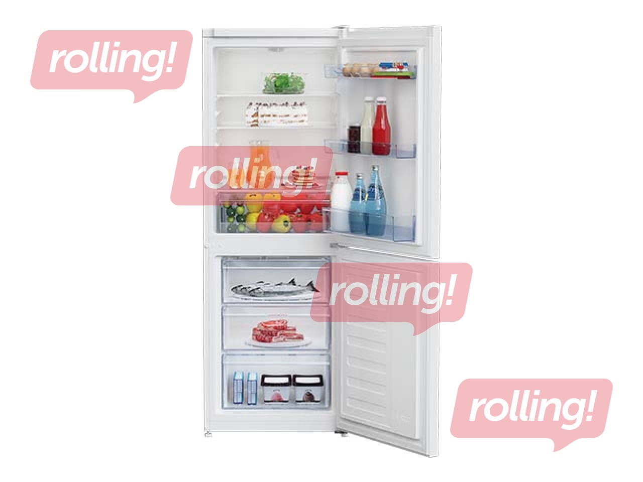 Refrigerator Beko with freezer compartment on the bottom, 153 cm, white