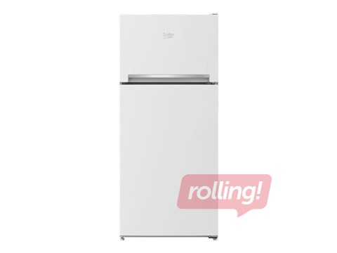 Refrigerator Beko with top freezer, 124 cm, white
