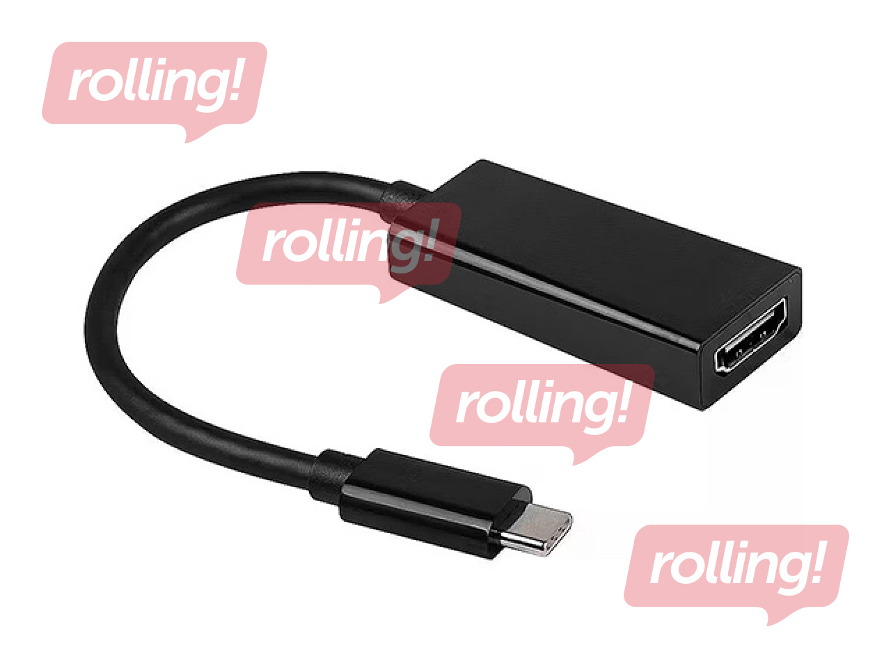 Adapteris RoGer Multimedia Adapteris USB-C uz HDMI (4K @ 30Hz, 1080P @ 60Hz) Melns