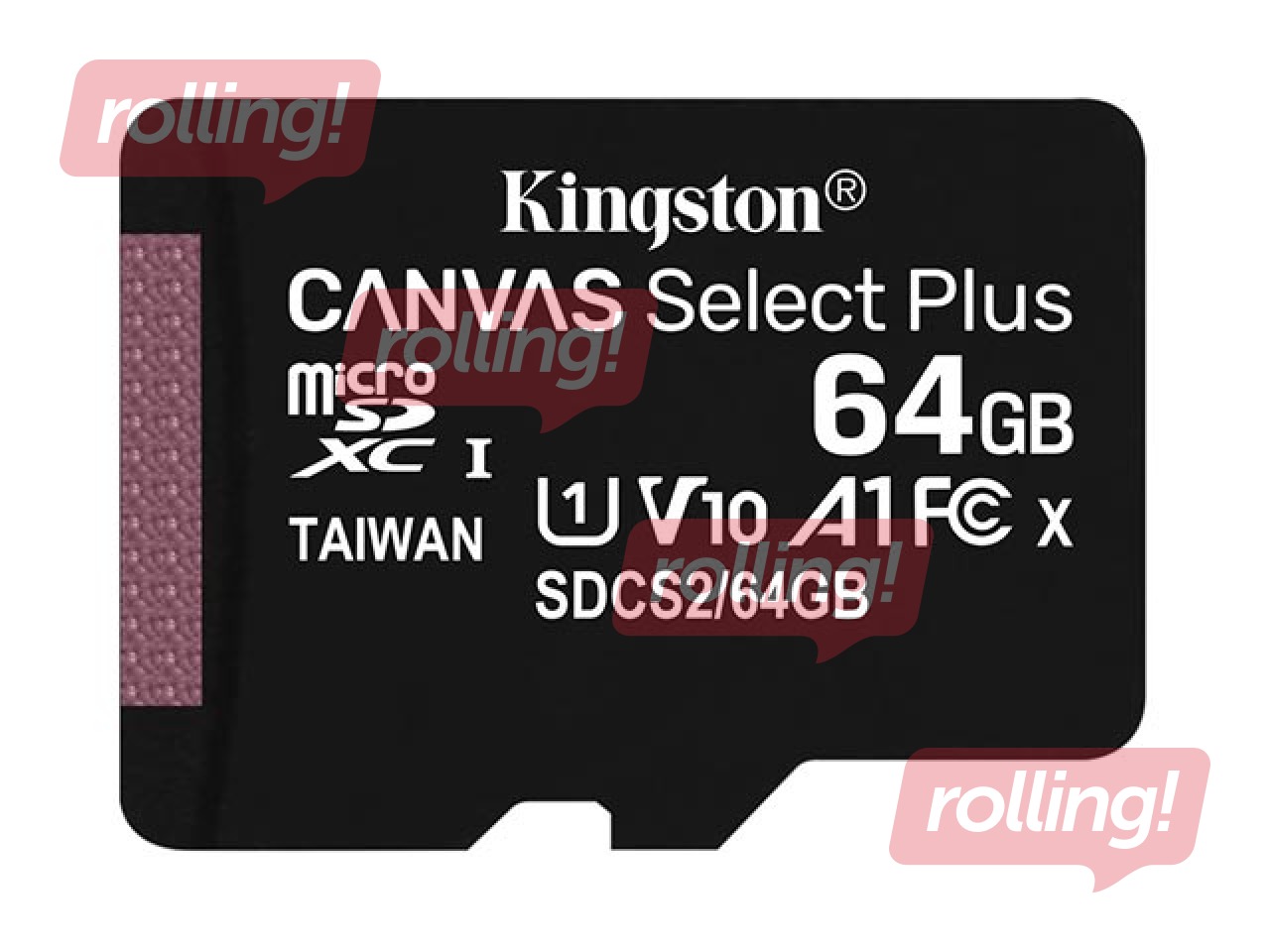 Kingston Canvas Select Plus UHS-I 64 GB, MicroSDXC, Flash memory class 10, SD Adapter