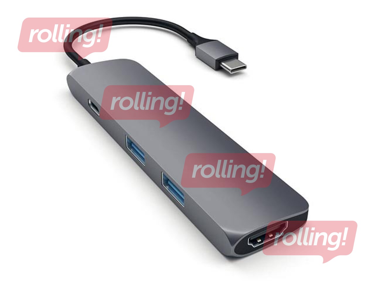 Satechi Slim USB-C MultiPort adapter 4K HDMI videoväljundi ja 2 USB 3.0 pordiga