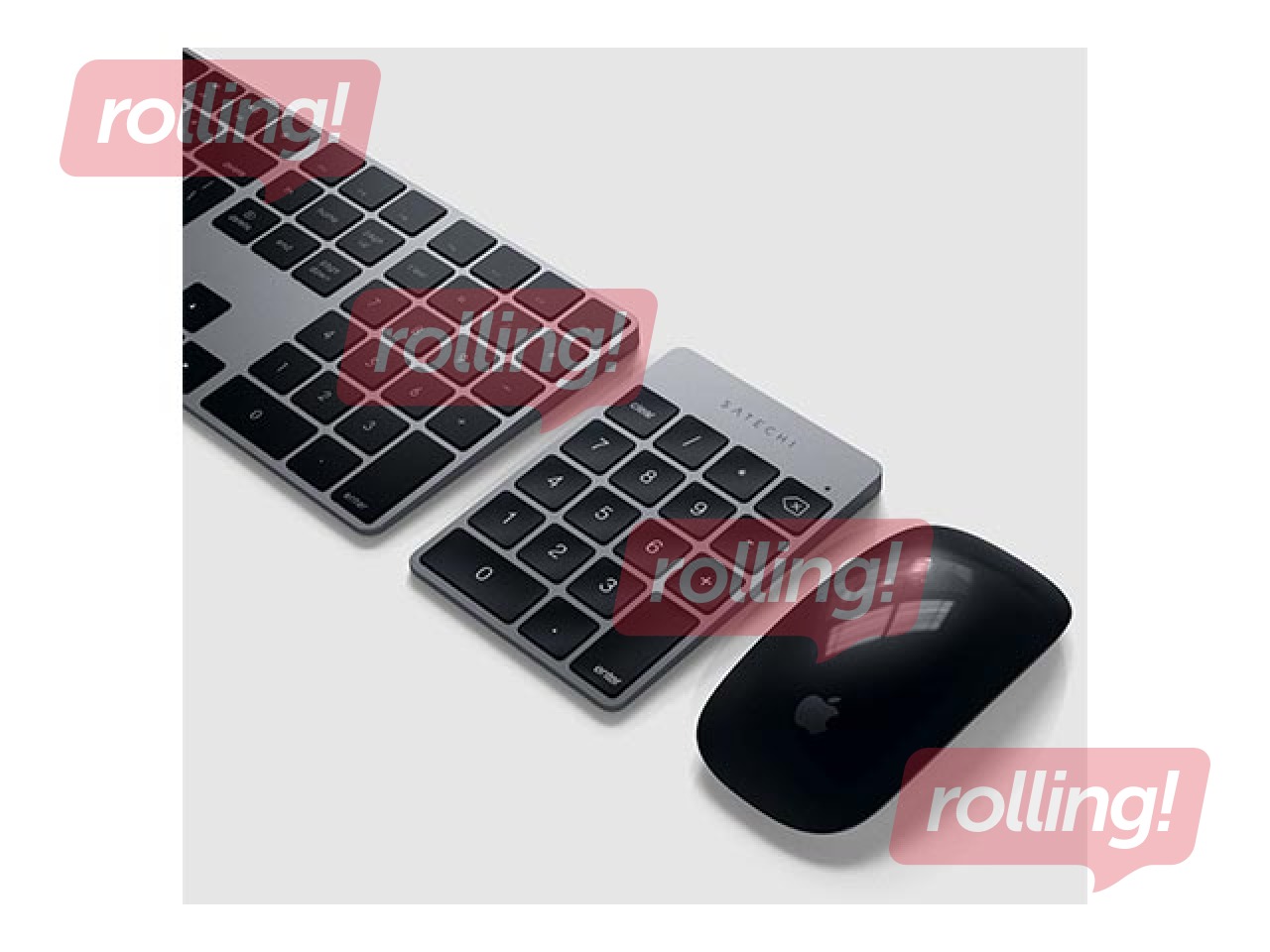 Alumīnija bezvadu ciparu tastatūra Satechi, pelēka