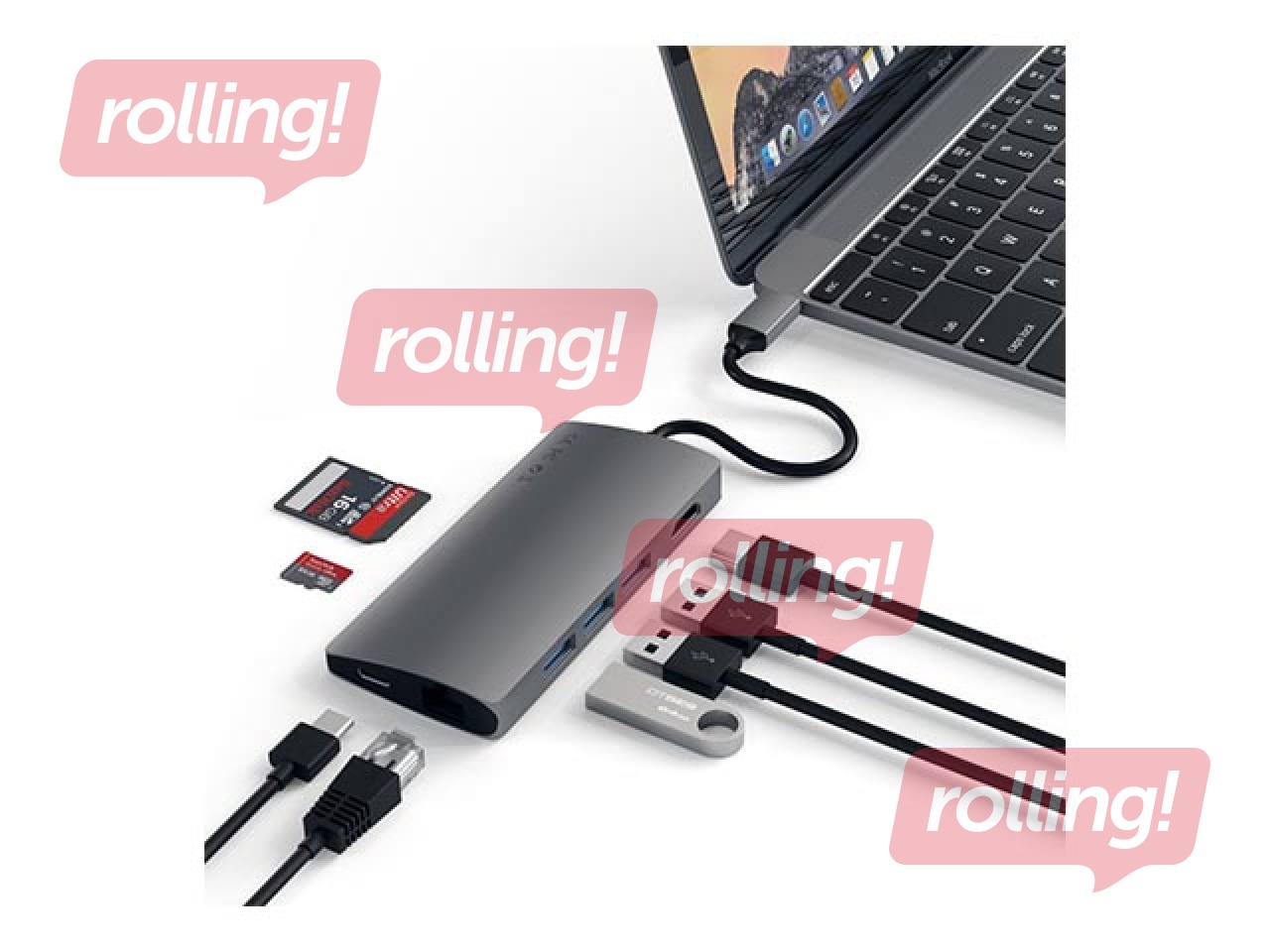 Satechi USB-C Multi-Port Adapter 4K HDMI, Gigabit Ethernet V2