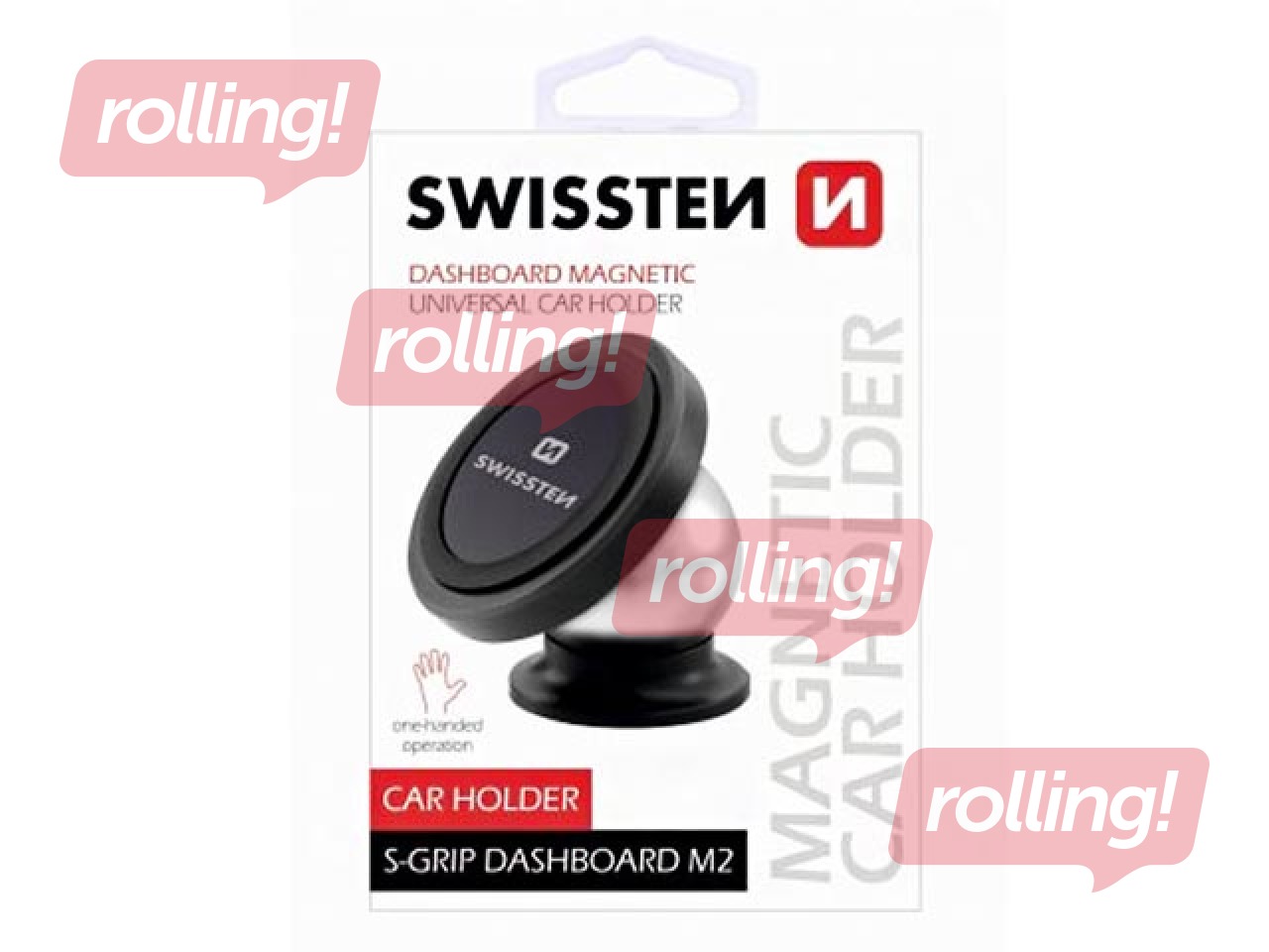 Swissten S-Grip M2 Universāls Auto Stiprinājums Panelim Ar Magnētu, Melns
