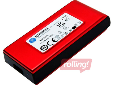 Kingston XS1000 external SSD drive, 1TB, USB-C, Red