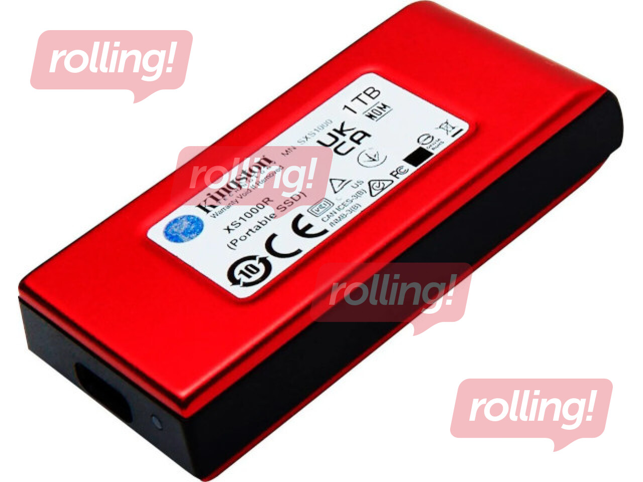 Kingston XS1000 external SSD drive, 1TB, USB-C, Red