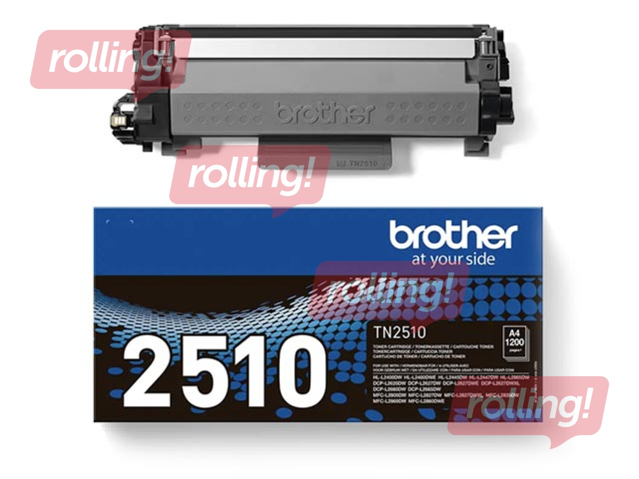 Tonera kasete Brother TN-2510, melna (1200 lpp)