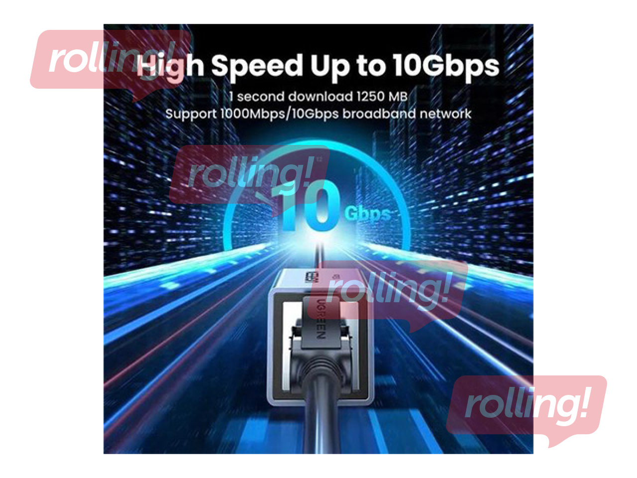 Ugreen 7. kategorijas LAN savienotājs RJ45 (8P8C) CAT7 10Gbps
