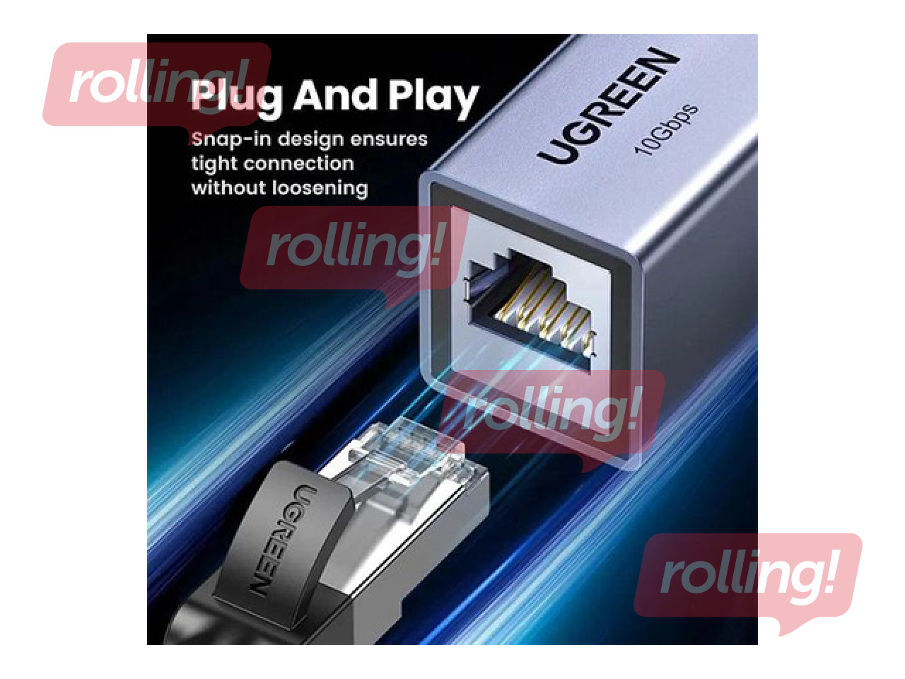 Ugreen 7. kategorijas LAN savienotājs RJ45 (8P8C) CAT7 10Gbps