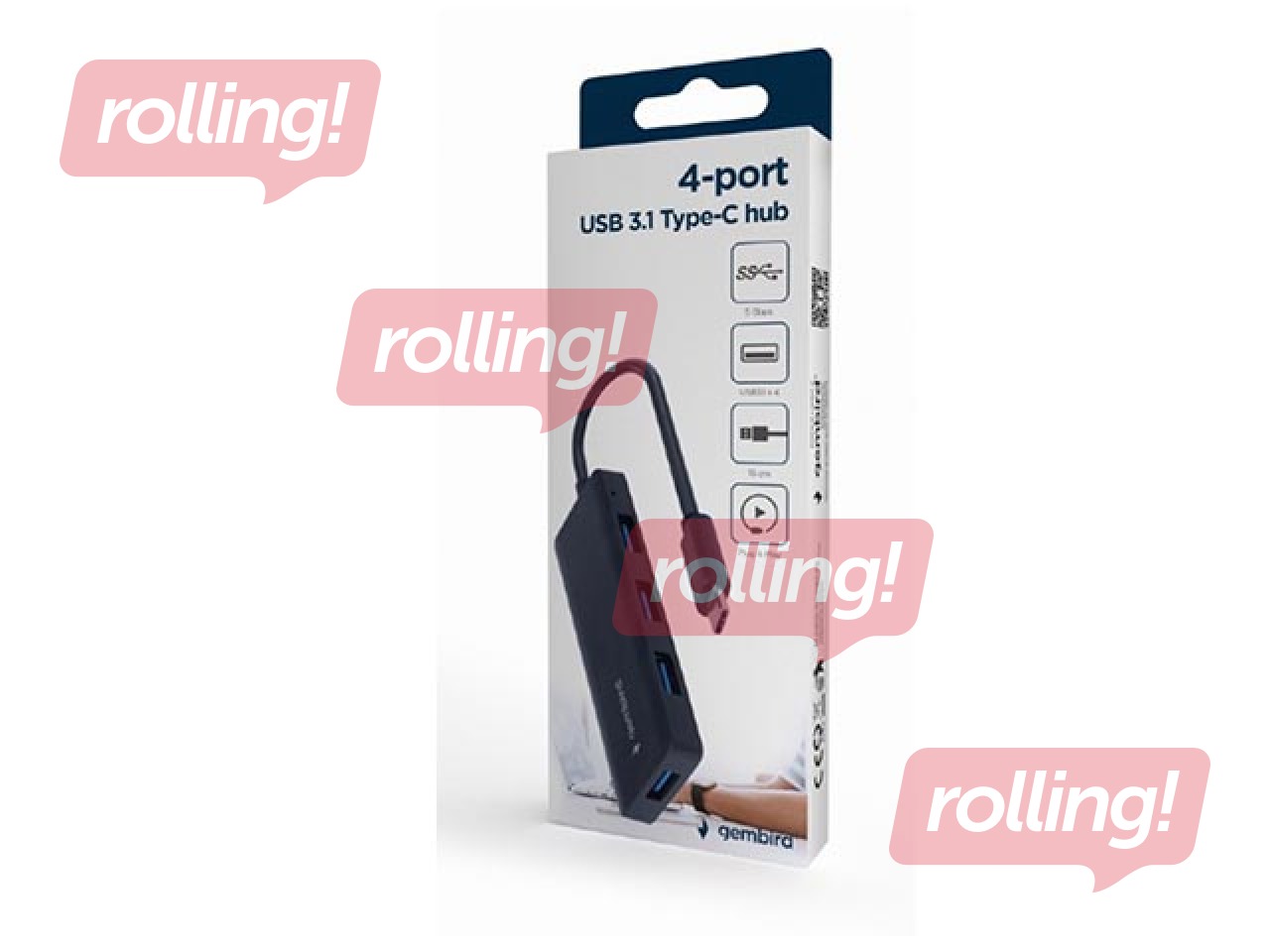 USB Hub Gembird 4-pordiline USB-C kuni 4 x USB 3.1 (1. põlvkond)