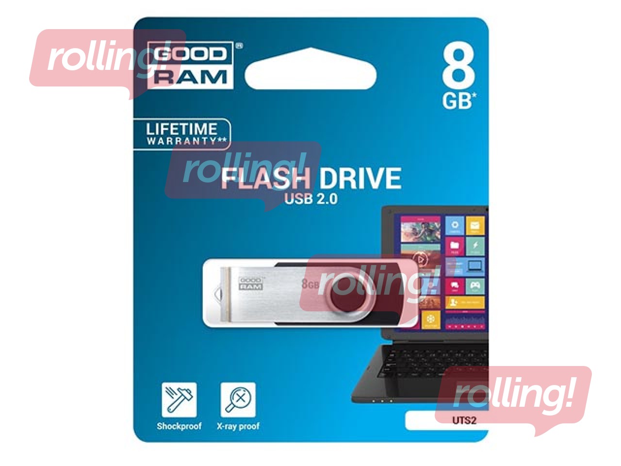 Mälupulk Goodram USB 8GB, USB 2.0, must