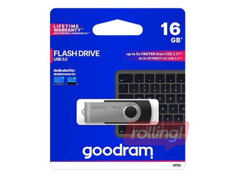 USB flash drive GOODRAM 16GB UTS3, USB 3.0, Black