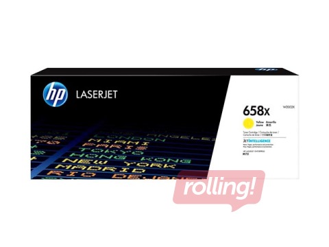 Tonera kasete HP 658X, dzeltena (28000 lpp)