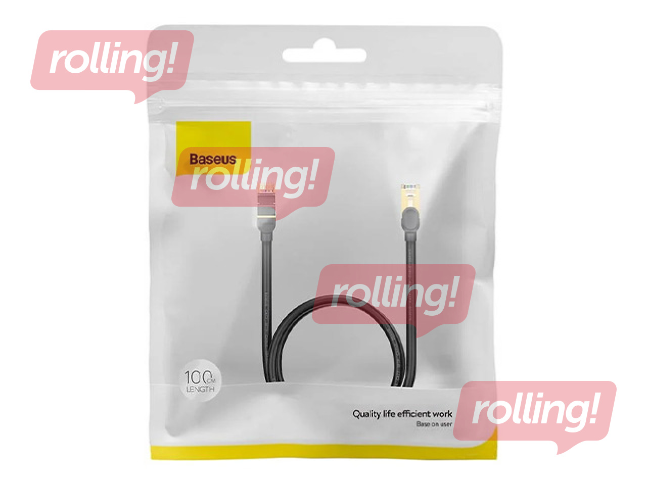 UTP Baseus Ethernet RJ45, 10 Gb/s, 5m tīkla kabelis (melns)