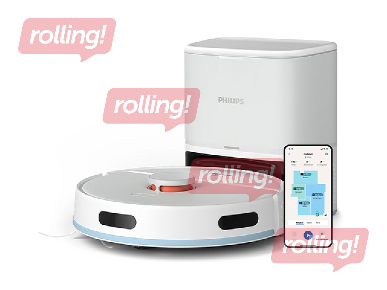 Робот-пылесос Philips HomeRun 2000 с функцией мойки, белый