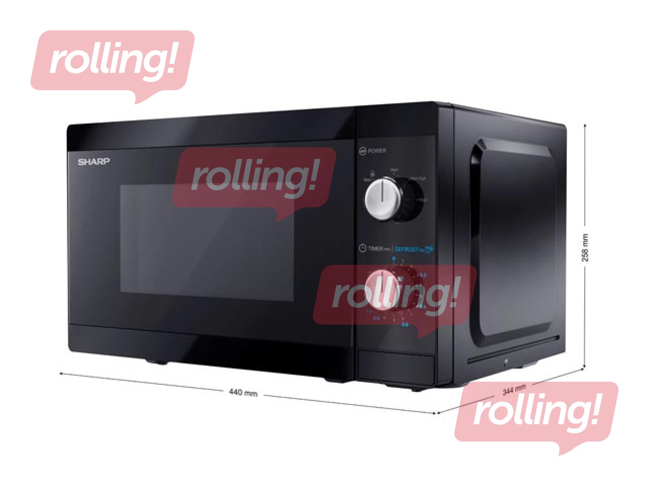 Mikrolaineahi Sharp YC-MS01E-B, vabalt seisev, 20 l, 800 W, must