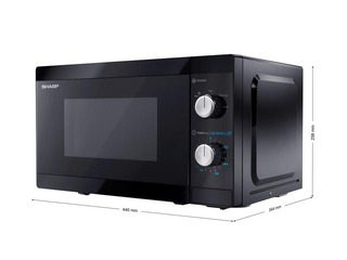 Mikroviļņu krāsns Sharp YC-MS01E-B, brīvi stāvoša, 20 l, 800W, melna
